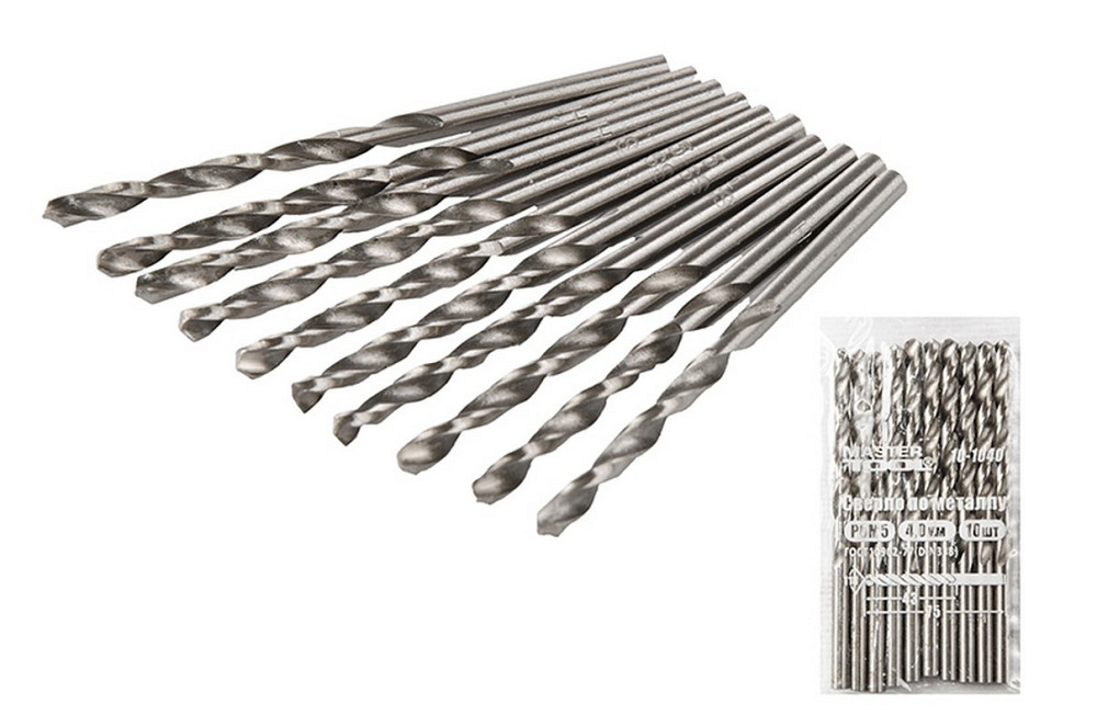 Свердло для металу MASTERTOOL HSS 4,0х75 мм WHITE 10-1040 Рівне - фото 1