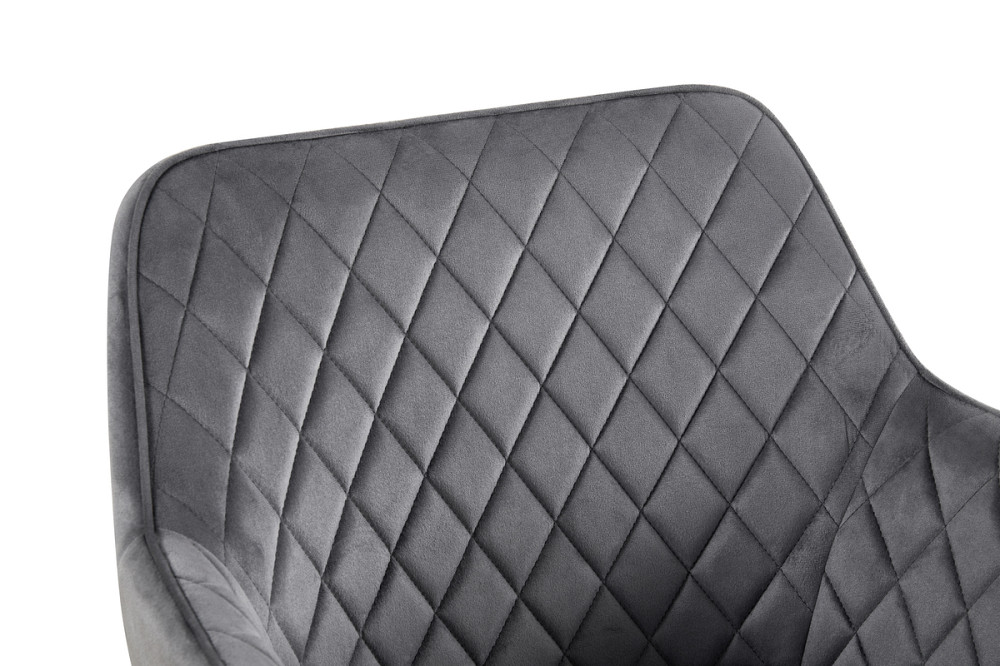 Стілець поворот Імпульс, чорний/велюр темно-сірий Днепр - изображение 5