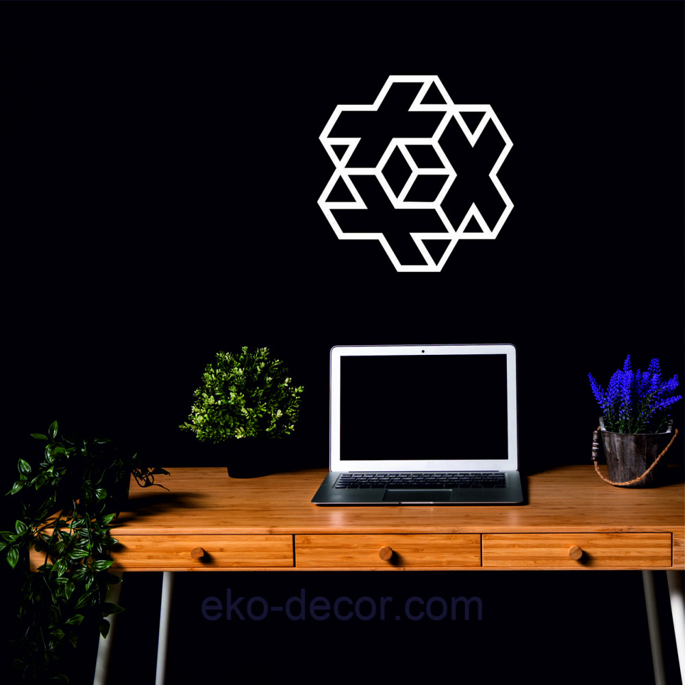 Декоративное настенное Панно «Плюсы» Декор на стену 90*90 см, Белый Киев - изображение 2