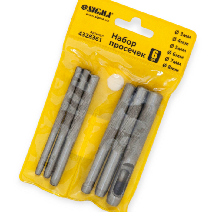 Набір просічок для вирубування прокладок 6 шт, 3-8 мм (PVC упаковка) Мукачево - фото 2