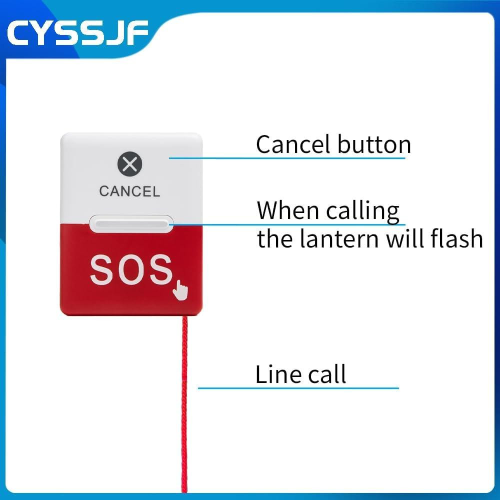 Система вызова K-4L+K-HC-P беспроводная белая 1 пейджер + 2 водонепроницаемые кнопки для ванной/больницы 150 Киев - изображение 3