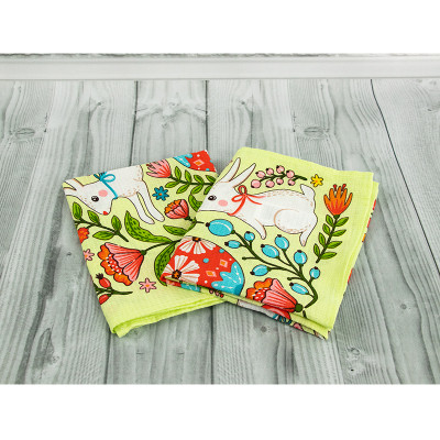 Рушник Руно вафельний набивний Великдень салатовий 45х60 см (205.15_Великдень салатовий_3) Вінниця - фото 3