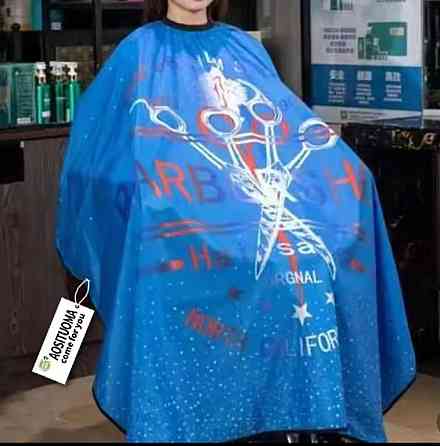 Парикмахерская накидка Barbershop для стрижки и покраски 140 на 50 см синий Киев