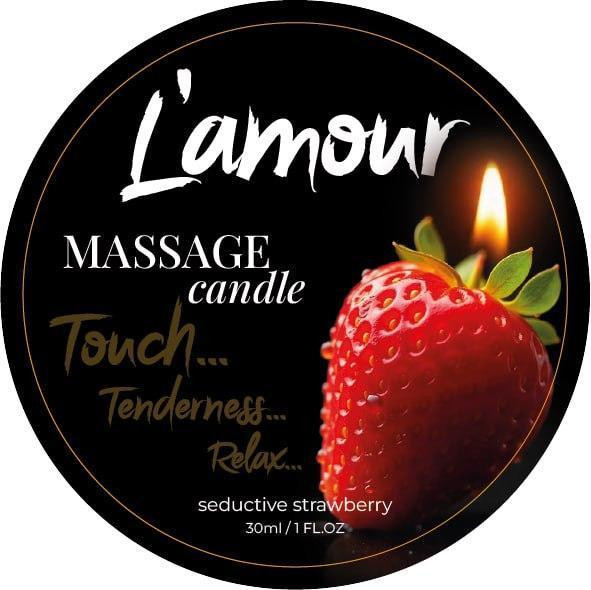 Массажная свеча L'amour Seductive Strawberry с ароматом клубники, 30 мл Sex Aura Киев - изображение 1