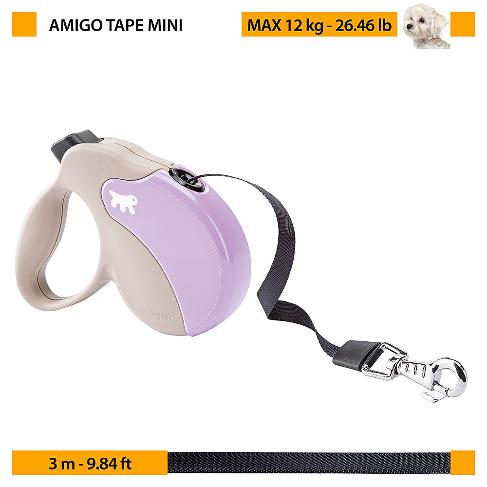 Поводир - рулетка для собак з стрічками Ferplast Amigo Tape (Ферпласт Аміго Тейп) 12 х 3 h 10 см - MINI, Червоний Запоріжжя - фото 2