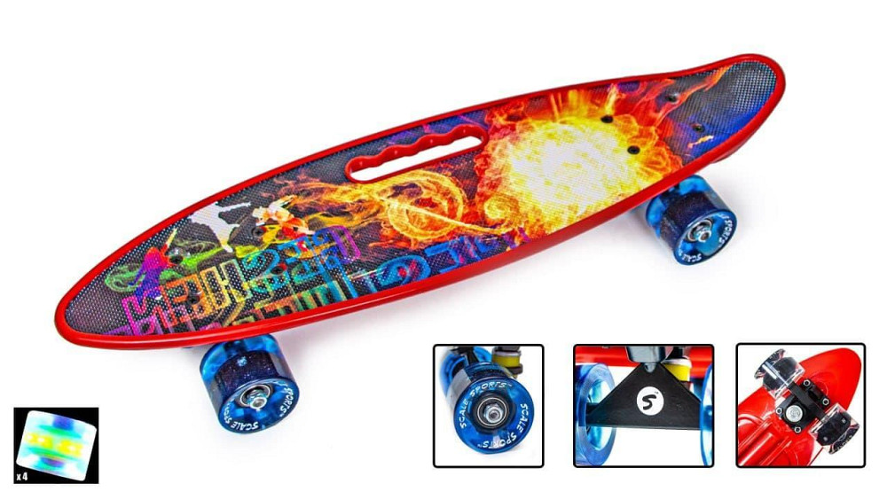 Penny Board 22" Scale Sports З Ручкою "GESHEN" Світяться колеса Одеса - фото 1