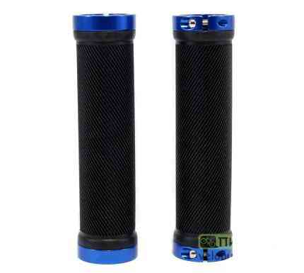 Грипси (ручки керма) SPELLI SBG-6703-Lock, Чорні з Синіми локами, прямі, круглі, довжина 132 мм FM Київ