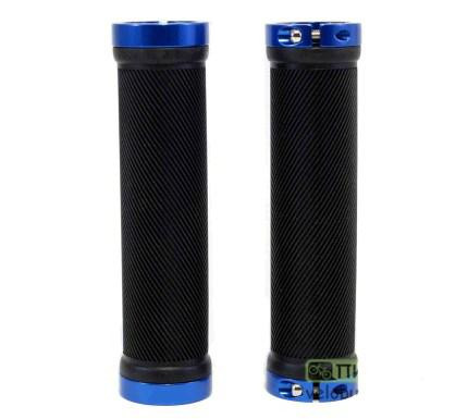 Грипси (ручки керма) SPELLI SBG-6703-Lock, Чорні з Синіми локами, прямі, круглі, довжина 132 мм FM Київ - фото 1