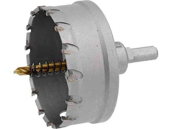 Свердло коронка по металу TCT YATO: Ø80 x 103 мм, товщ. до 25мм, з напрямним, 6-гран. хвост 3/8" [4] Одеса