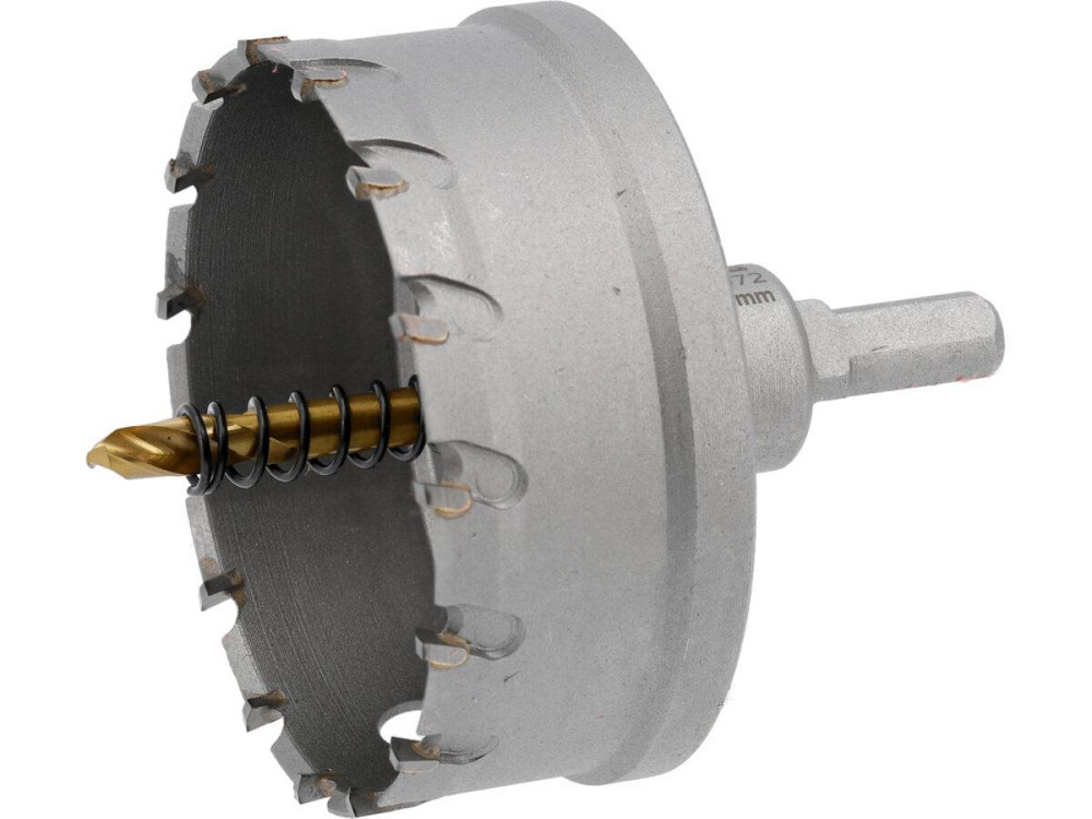 Свердло коронка по металу TCT YATO: Ø80 x 103 мм, товщ. до 25мм, з напрямним, 6-гран. хвост 3/8