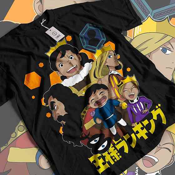Футболка чоловіча з аніме принтом Боджджі Ранкінг Кінгс Нев оверсайз (S/M/L) Чорний AnimeJ1187 Дніпро