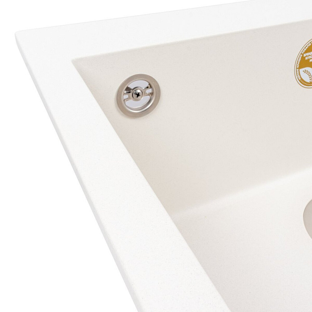 Кухонна гранітна мийка 5750 DAVINA VALESO білосніжна Коломыя - изображение 4