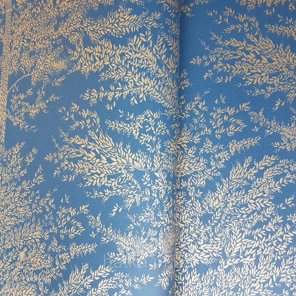 Шпалери вінілові на флізелін Caselio The Place to bed 0.53х10 м природа дерева гілки золотисті на синьому Київ - фото 1