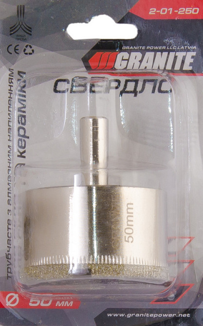 GRANITE Свердло для скла та кераміки GRANITE трубчасте з алмазним напиленням 50 мм 2-01-250 Київ - фото 2