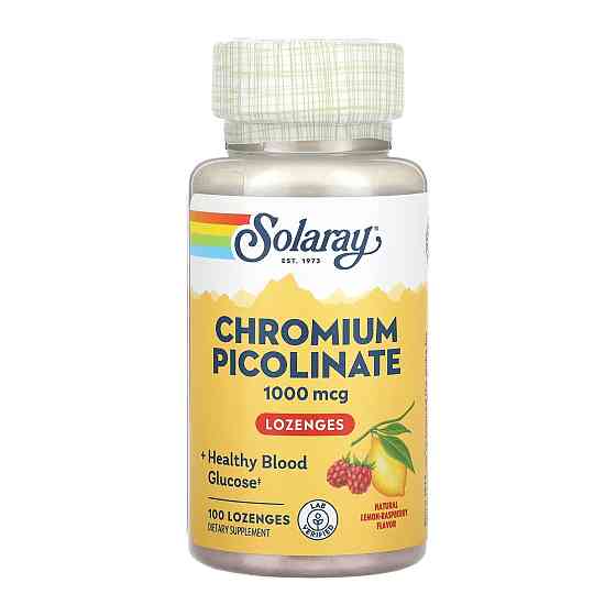 Піколінат хрому Solaray Chromium Picolinate 1000 мкг 100 пастилок, Lemon-Raspberry Луцьк