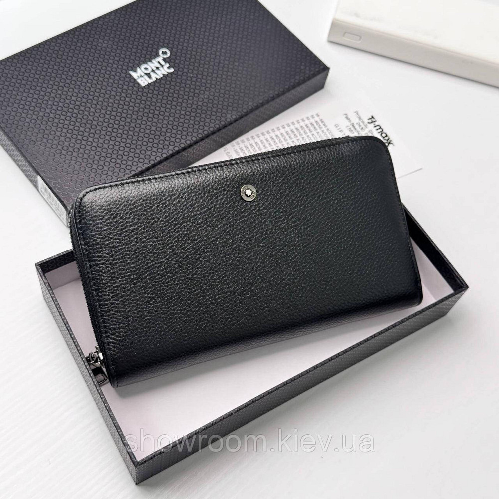 Мужской кожаный брендовый кошелек клатч на Montblanc (6613) Киев - изображение 12