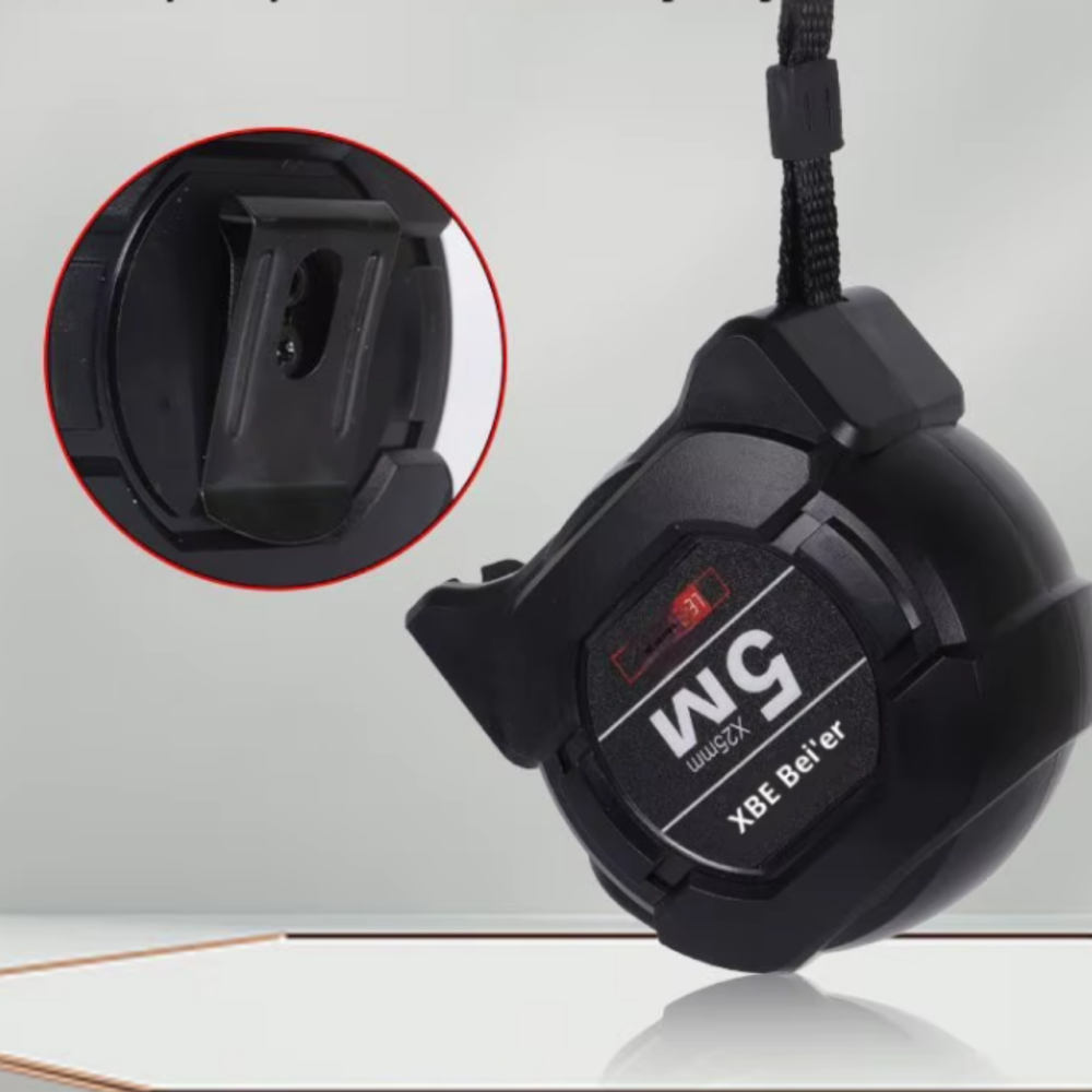 Рулетка будівельна вимірювальна 5м, з метричною світловою шкалою з автоматичним замком, протиударна чорна Кам'янець-Подільський - фото 7