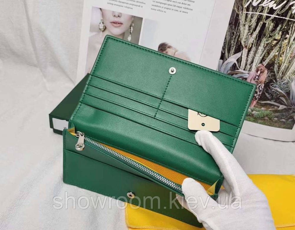 Мужское вертикальное портмоне Goyard (091) Lux green Киев - изображение 6