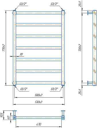 Полотенцесушитель водяной Mario Денвер 770x530/500 Киев
