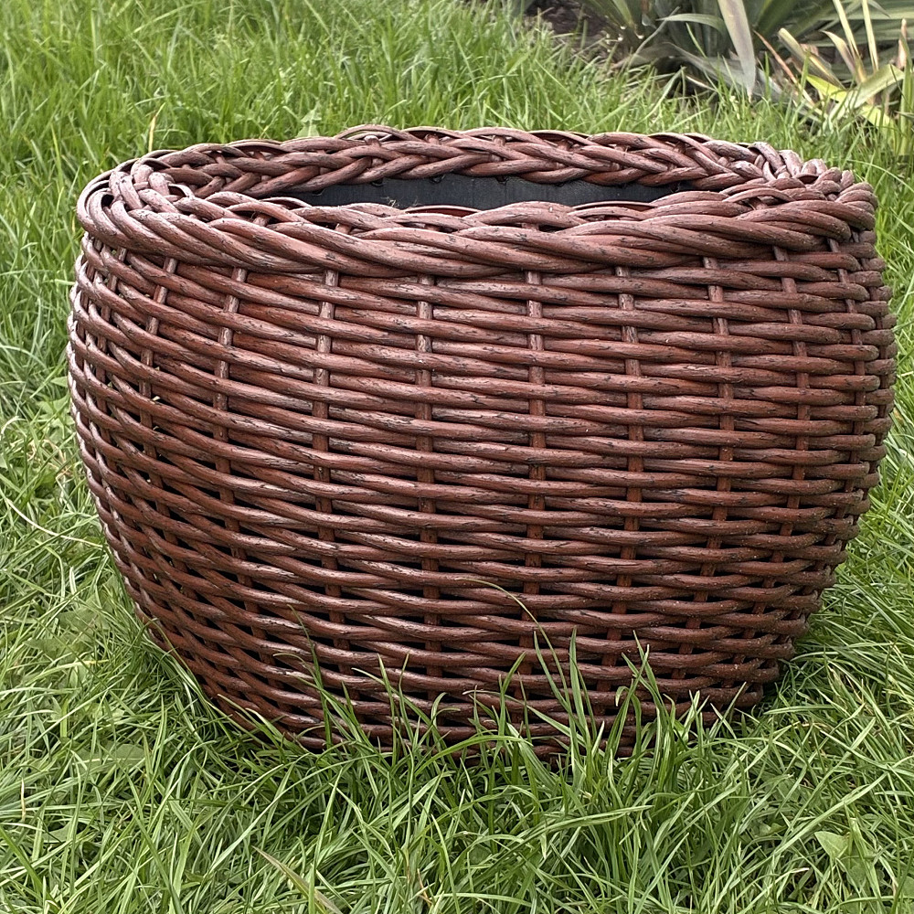 Кашпо з ротангу 12 л (ручна робота), стильний горщик для квітів - червоний клен Киев - изображение 1