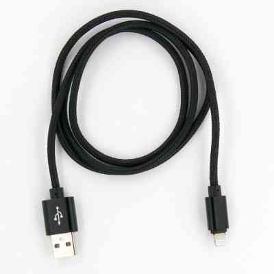 Дата кабель USB 2.0 AM to Lightning 1.0m black Dengos (NTK-L-MT-BLACK) Винница