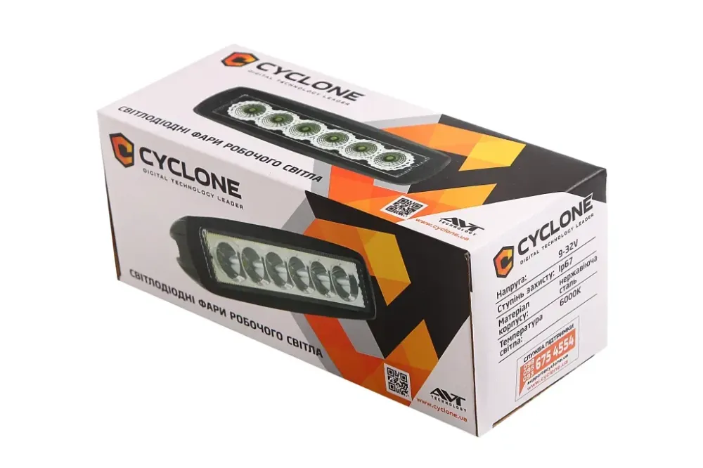 Фара дневного света 160* 46*99мм Cyclone  6 Epistar 3W/1800лм/6000К (рассеянный ближний) Винница - изображение 3