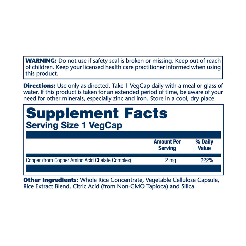 Мідь хелатна Solaray Copper 2mg 100 капс Київ - фото 2