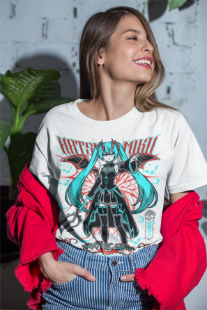 Футболка аниме Хатсуне Мику Аниме Гирл оверсайз (S/M/L) Черний AnimeJ0061 Днепр