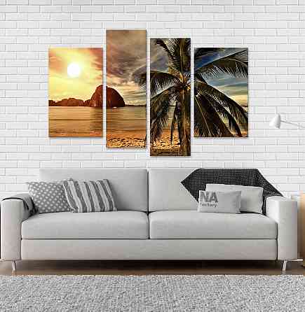 Модульная картина Пляж Закат Art-123_4 Киев