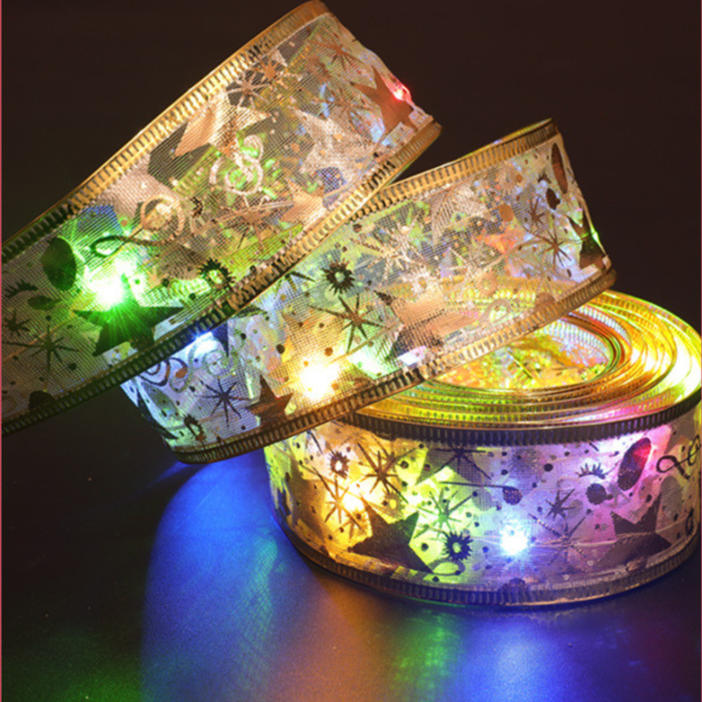 Светодиодная Гирлянда Золотая лента 1м 10 лампочек для декора, рождественских инсталляций Красочный Одесса - изображение 3