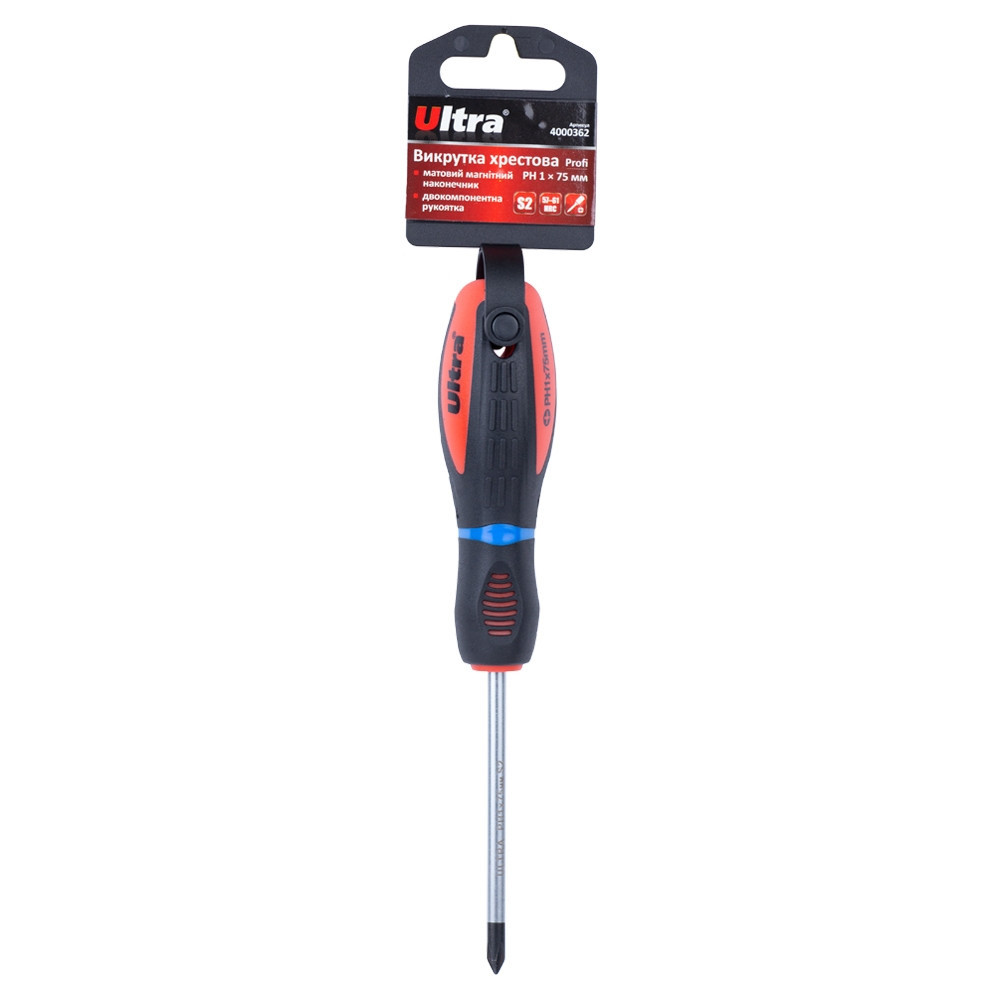 Отвертка крестовая PH 1×75мм S2 Profi ULTRA (4000362) Киев - изображение 4