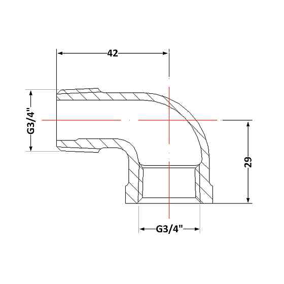 Угол чугунный 3/4