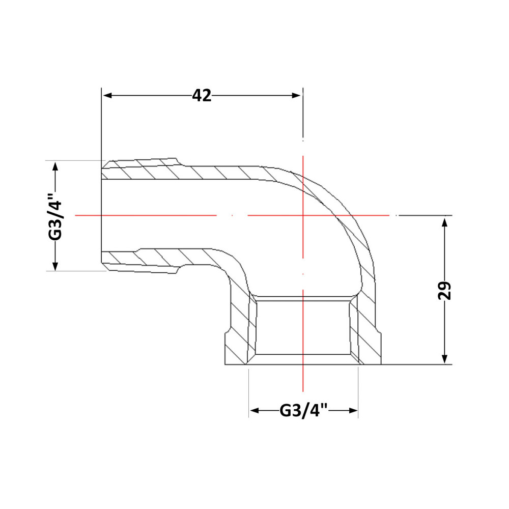 Угол чугунный 3/4