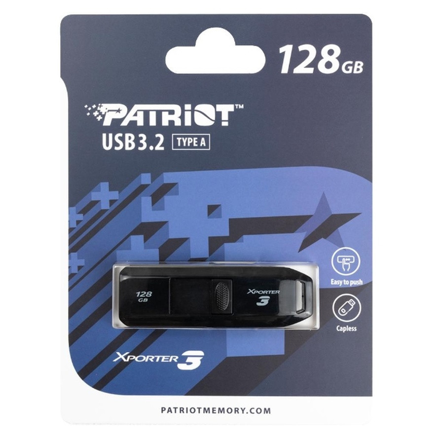 Флешка flash Patriot USB 3.2 Xporter 3 128GB, колір чорний PSF128GX3B3U Одеса - фото 2