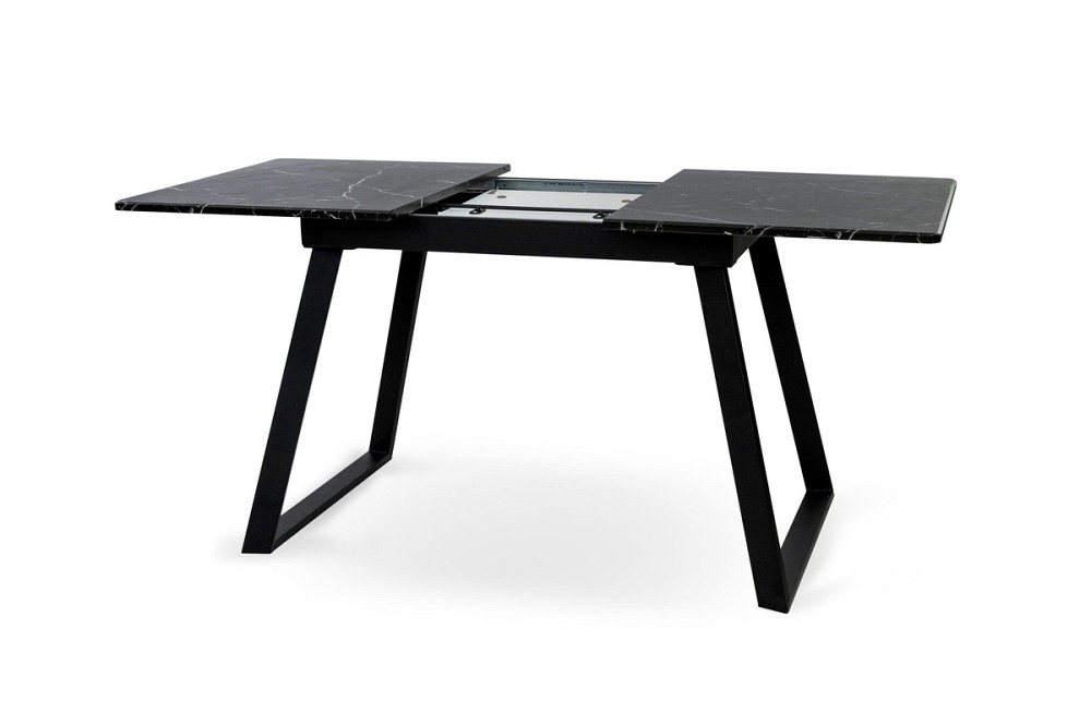 Стіл Тандем 120(+40)*75 чорний метал/мрамор чорн Киев - изображение 4