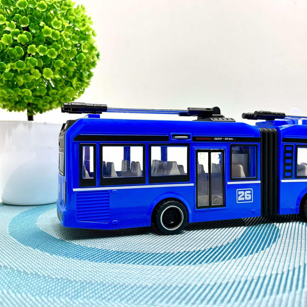 Тролейбус Авто Експерт з інерцією підсвічуванням і звуком відчиняються двері Синій (26487) Чернігів - фото 9