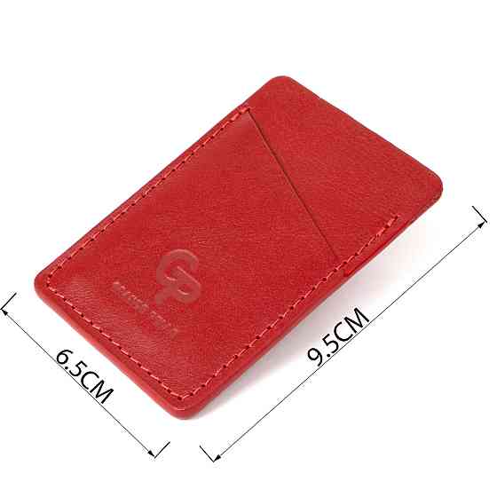 Винтажный кожаный картхолдер GRANDE PELLE 11505 Красный Киев