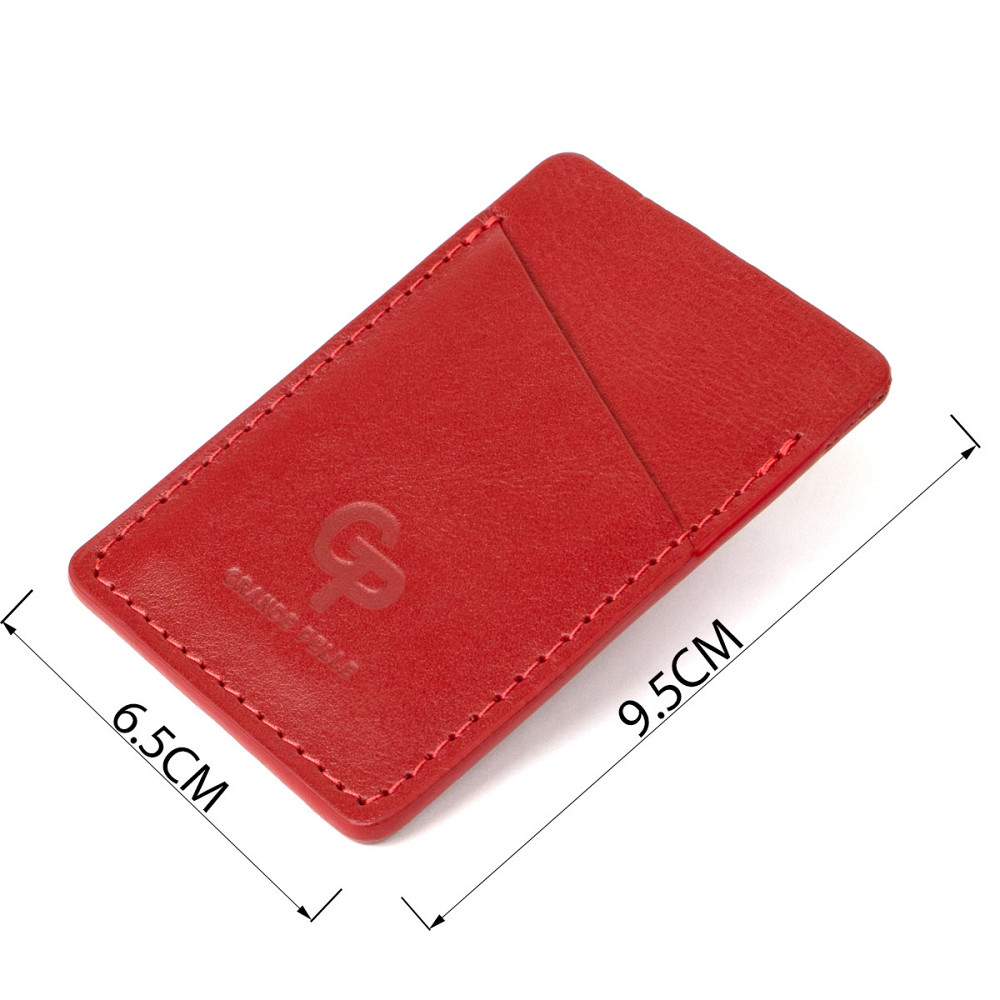 Винтажный кожаный картхолдер GRANDE PELLE 11505 Красный Киев - изображение 3