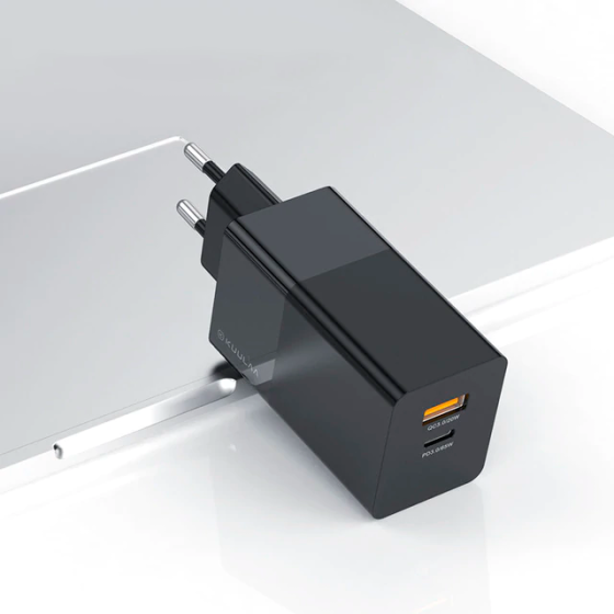 Зарядне KUULAA GaN QC4.0 Type-C+USB 65W EU black Київ