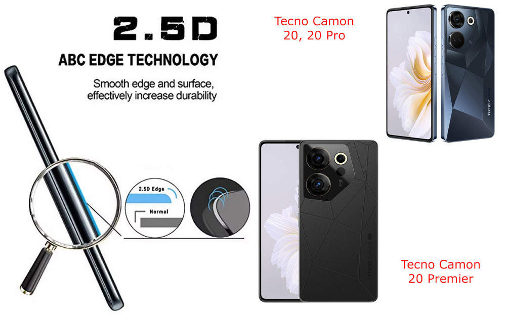 Захисне скло ArmorGlass для Tecno Camon 20, 20 Pro, 20 Premier – стійке до подряпин та ударів Київ - фото 2