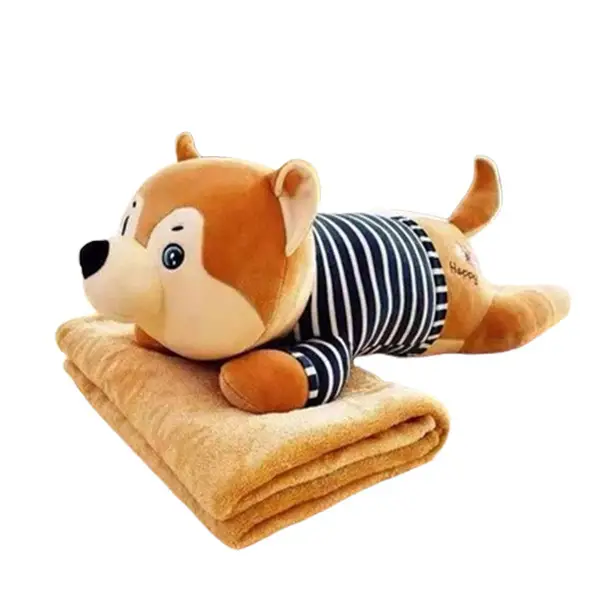 Плед-игрушка подушка 3 в 1 Собака Хаски-матрос (110х150 см) с пледом Бежевый 520-3BE Киев - изображение 1