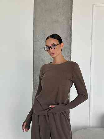 Женский теплый базовый костюм двойка из турецкого микрофлиса Мокко Одесса