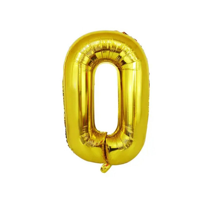 Цифра фольгована 0 золото 76см Київ - фото 1