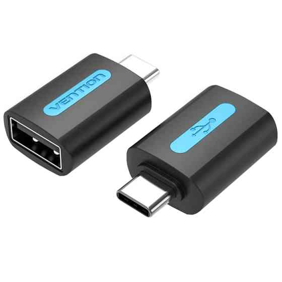 Перехідник USB 2.0 Type-C --> USB AF (OTG)  PVC Vention чорний Вінниця