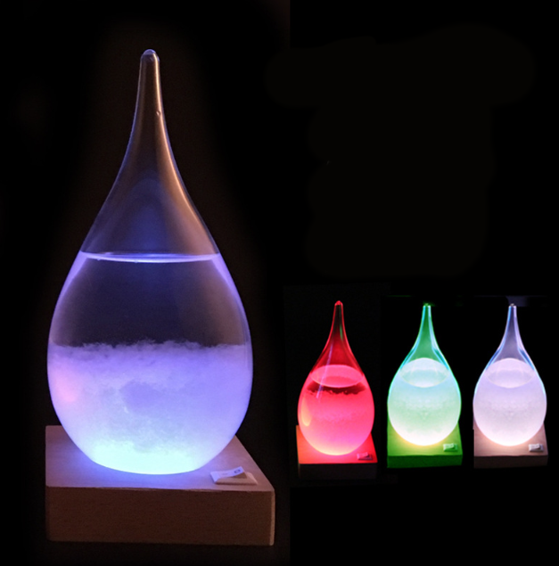 Барометри Штормгласс Капля СЕРЕДНЯ з LED підсвічуванням Storm glass живлення  USB Кременчук - фото 6