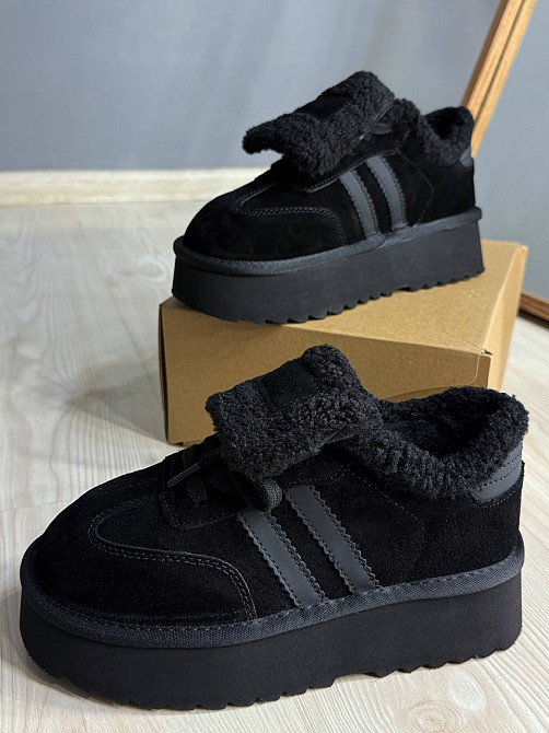 Ботинки женские Hengji 009-1 угги замшевые на меху черные, 36, 23 см Киев - изображение 1