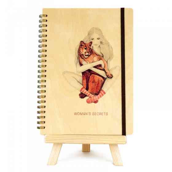 Авторский блокнот Woman Secrets деревянная обложка Винница