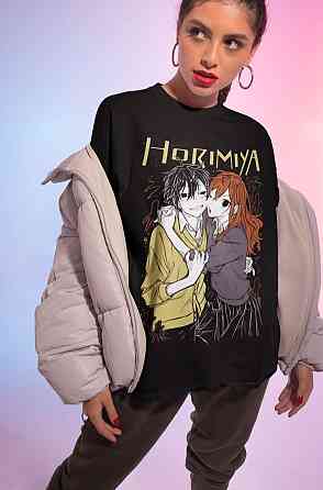 Футболка з аніме принтом Хорі Сан То Мійамура оверсайз (S/M/L) Чорний AnimeJ0871 Дніпро
