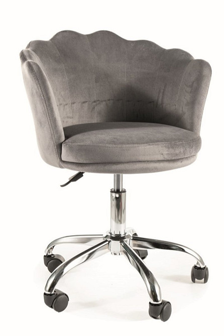 Крісло поворотне ROSE VELVET сіре BL.14 Київ - фото 1