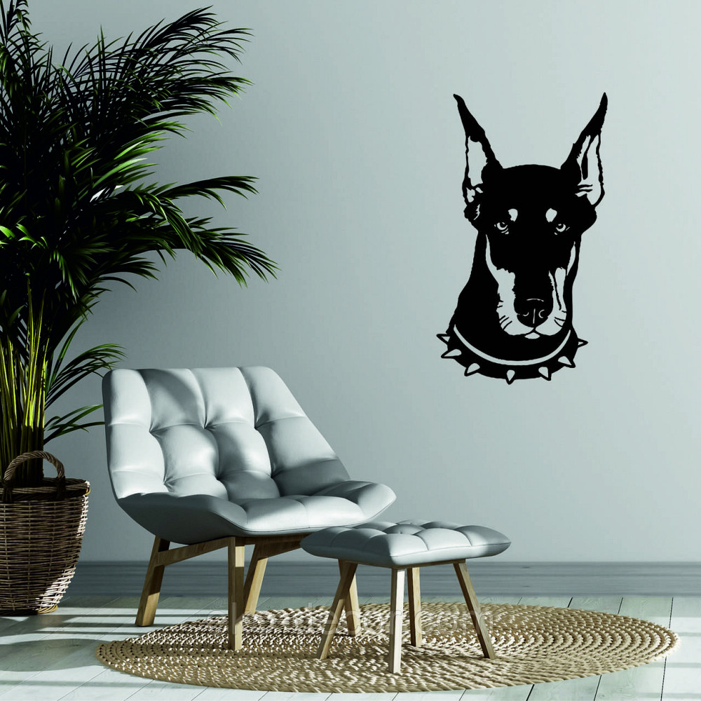 Декоративне настінне Панно «Доберман», Декор на стіну 90*52 см, Чорний Київ - фото 3